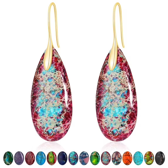 Nature Healing Stone Drop Earrings for Women